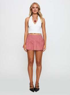   side view of model wearing Princess Polly Chloette Mini Skirt Multi Mini Skirts 