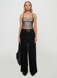 Naylor Wide Leg Jeans Mid Black