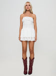 Denson Strapless Mini Dress White