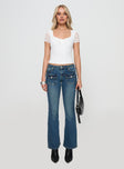 product Princess Polly High Waisted  Thompson Low Rise Flared Jeans Mid Wash