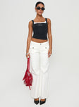 front view of model wearing Princess Polly Benicale Low Rise Cargo Pants White Low Rise Pants 