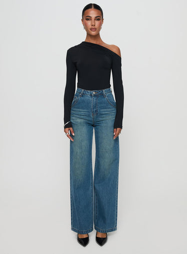 Antilles One Shoulder Bodysuit Black