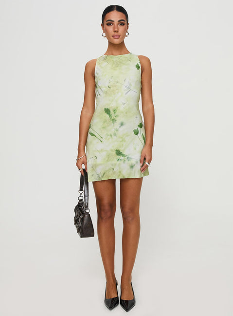 Vivre Mini Dress | Green Floral | Womens | Princess Polly Lower Impact Vivre Mini Dress | Green Floral | Womens | Princess Polly Lower Impact