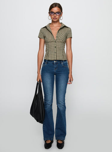 Alma Mater Top Green Check