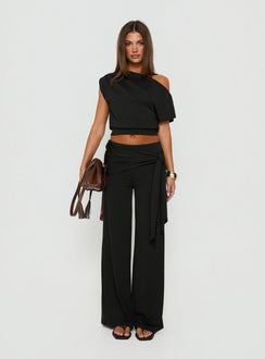 Hadlia Tie Waist Pants Black