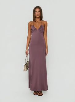 Esolda Ruched Low Back Maxi Dress Dusty Mauve