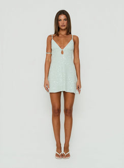 Feel The Vibrations Sequin Mini Dress Blue