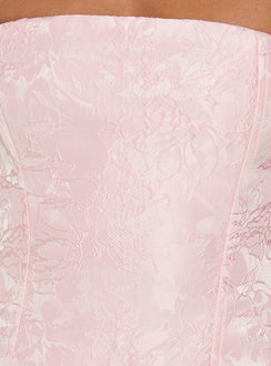 Jenevieve Strapless Drape Mini Dress Pink