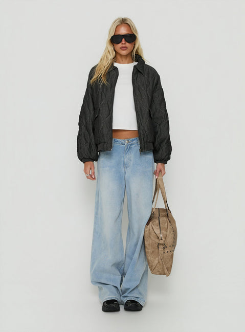 Taggie Quilted Jacket Washed Black