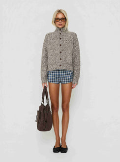 Faida Funnel Neck Knit Jumper Brown Speckle