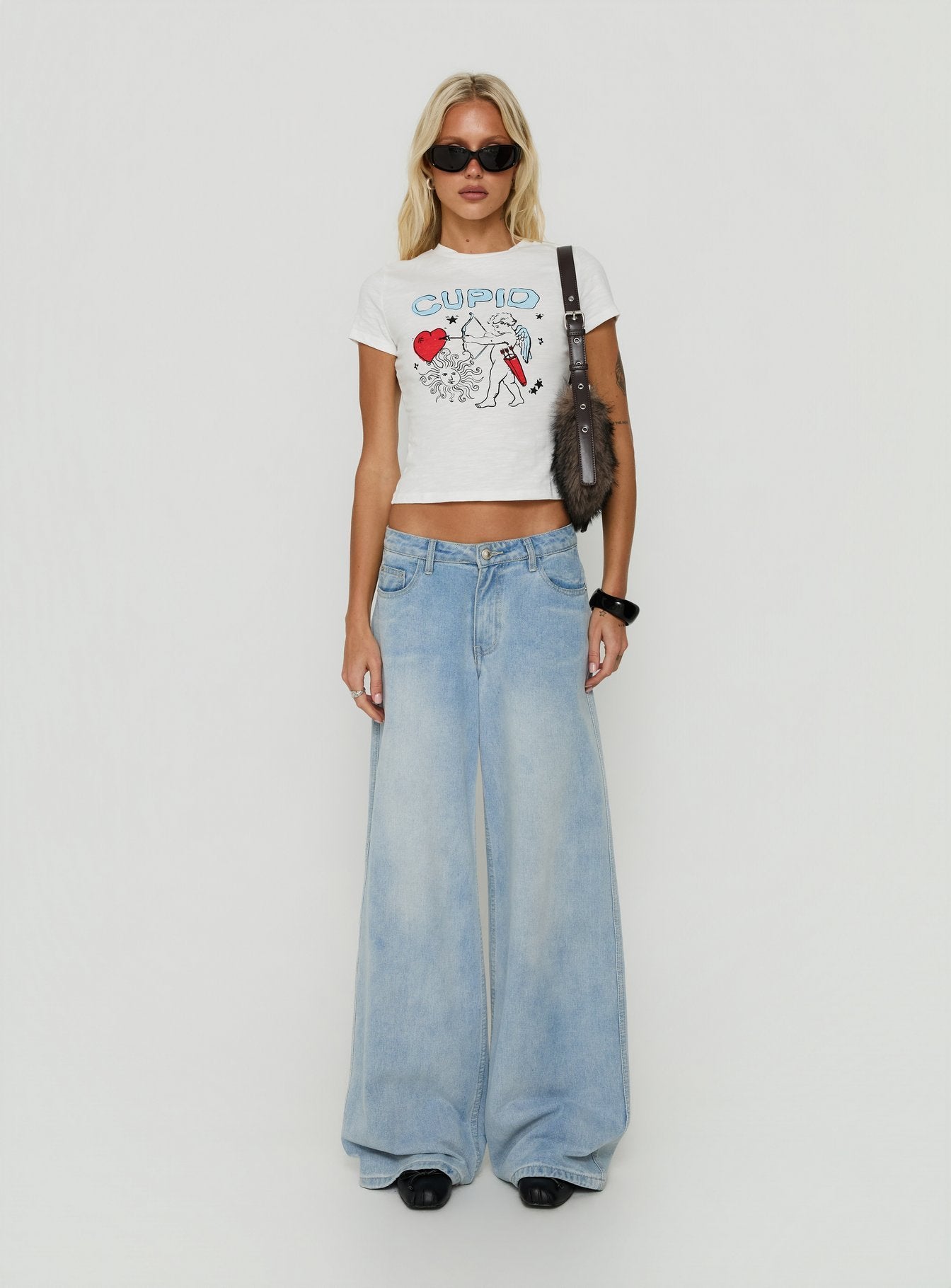 Cupids Aim Graphic Baby Tee White | Princess Polly
