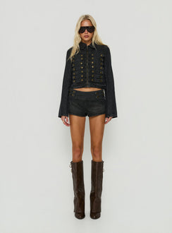 Kingstonn Military Denim Jacket Washed Black