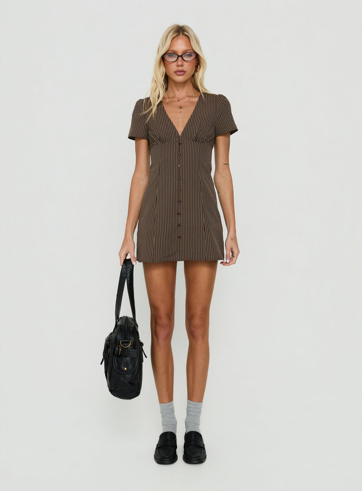 Loveliness Romper Brown Stripe
