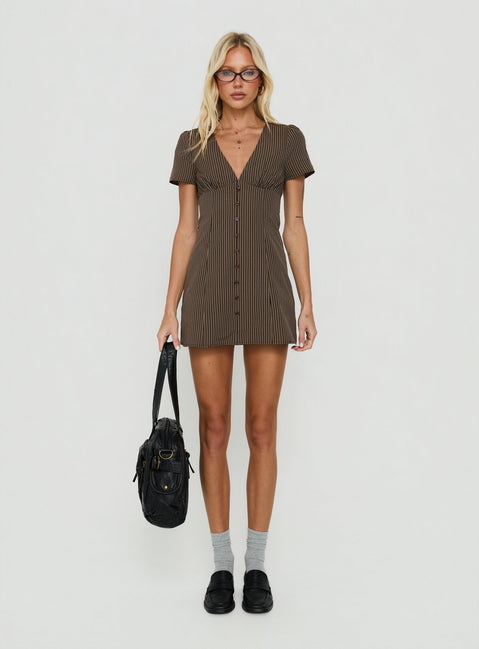 Loveliness Romper Brown Stripe