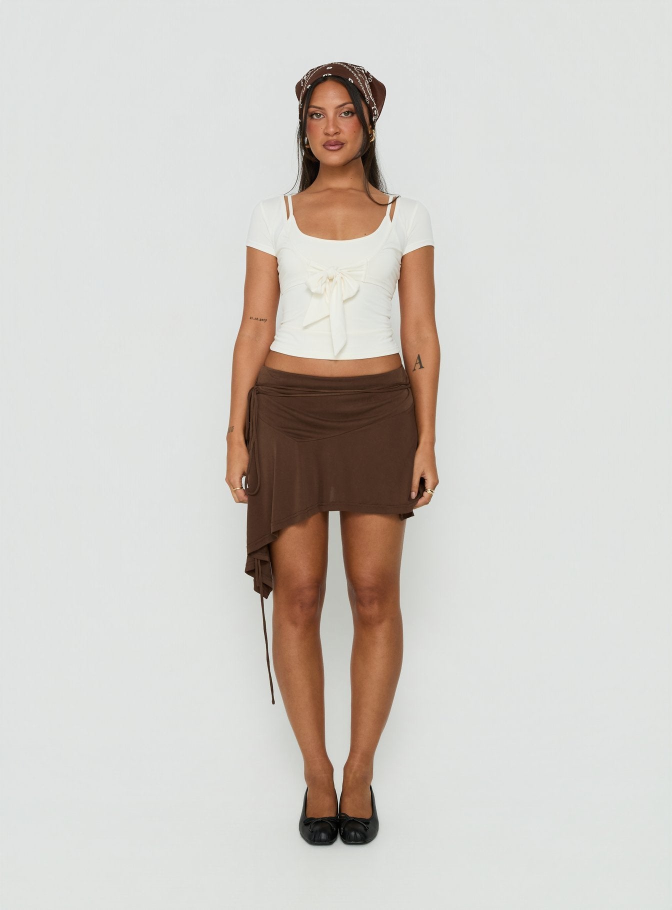Celinne Layered Micro Bolero Top Cream