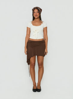 Celinne Layered Micro Bolero Top Cream