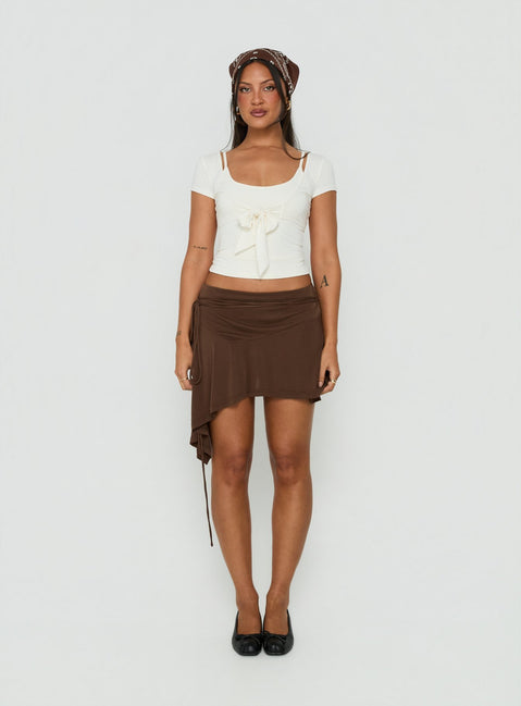 Celinne Layered Micro Bolero Top Cream