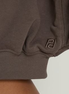 Lanna Fleece Zip Through Cropped Hoodie Grey
