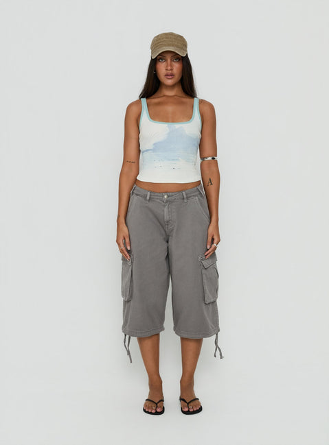 Soft Ember Graphic Tank Top Blue