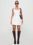 Mallorie Halter Mini Dress White