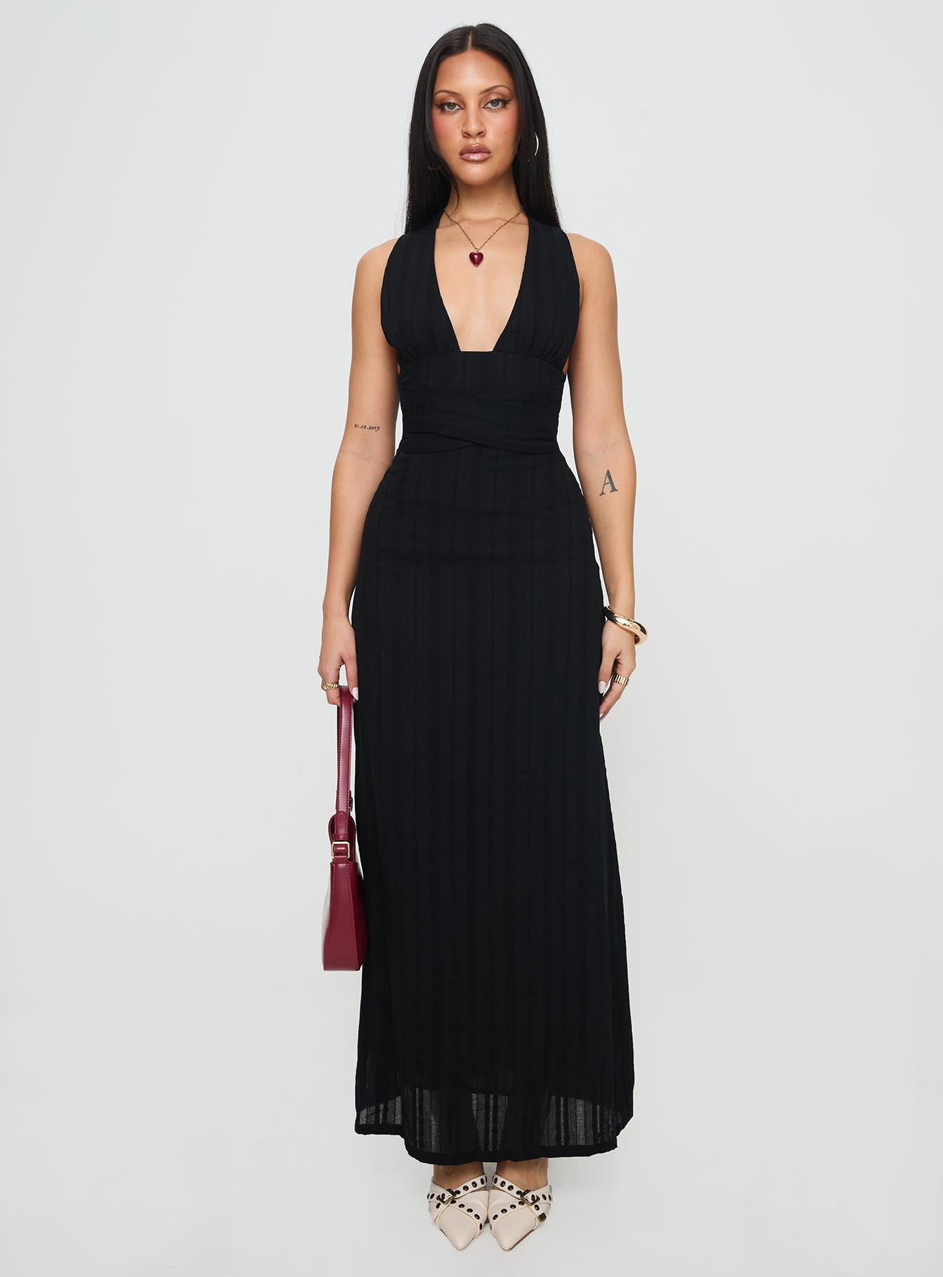 Alsace Maxi Dress Black | Princess Polly