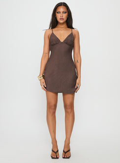 Makaia Balconette Mini Dress Brown