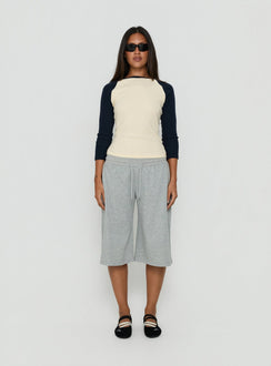 Telepathic Raglan Long Sleeve Top Cream / Navy