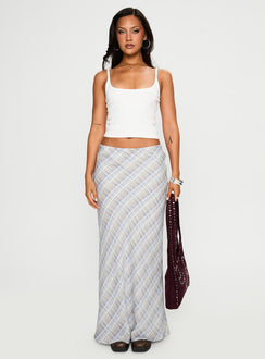   front view of model wearing Princess Polly Quianna Maxi Skirt Multi Maxi 