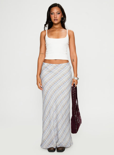   front view of model wearing Princess Polly Quianna Maxi Skirt Multi Maxi 