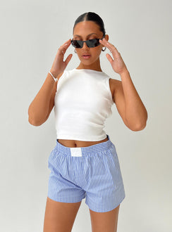 product Cobain Shorts Blue Stripe Princess Polly High Waisted Shorts 
