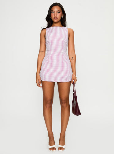 Yumiko Romper Pink Check
