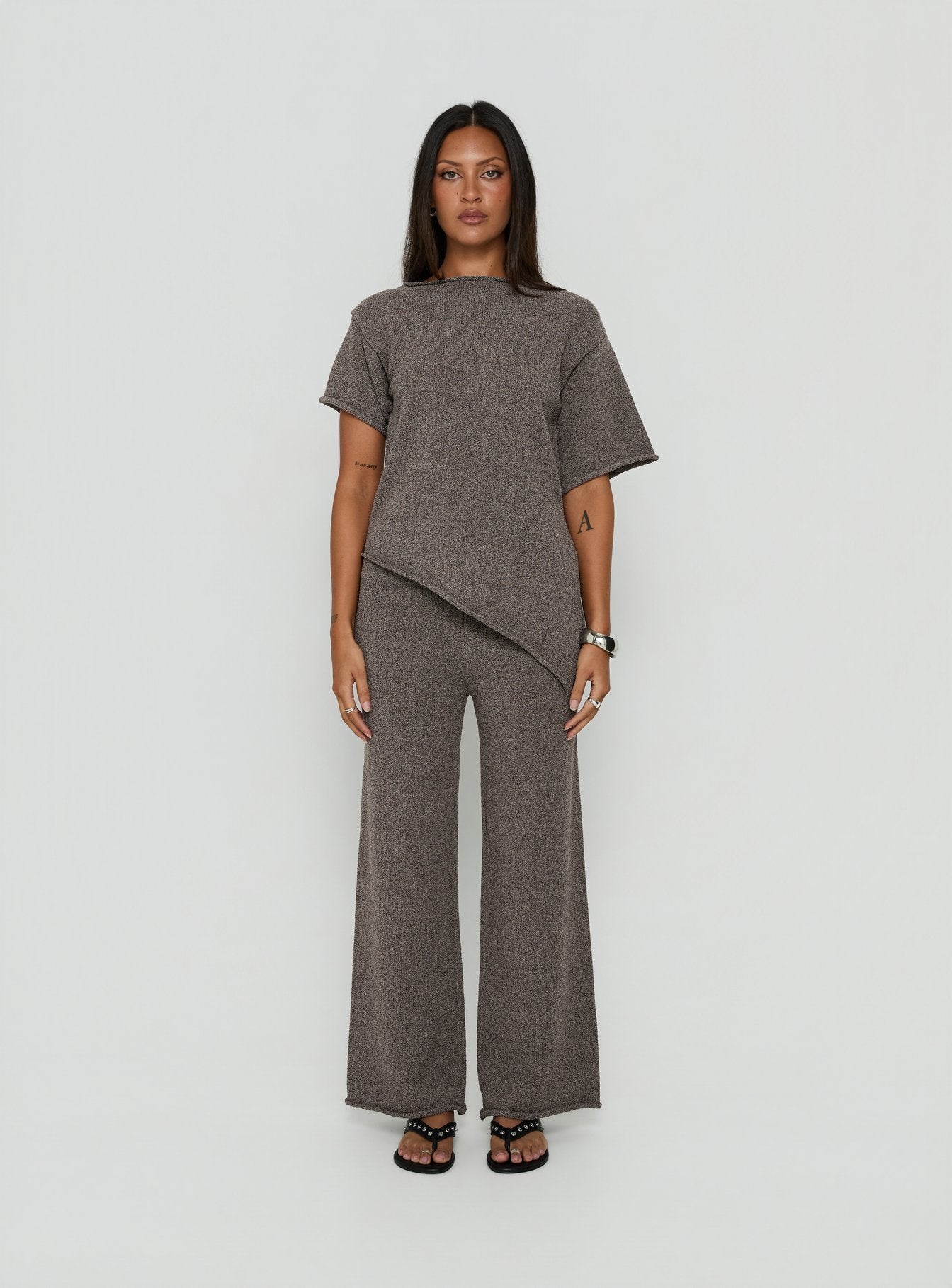 Amelise Knit Poncho Mocha | Princess Polly