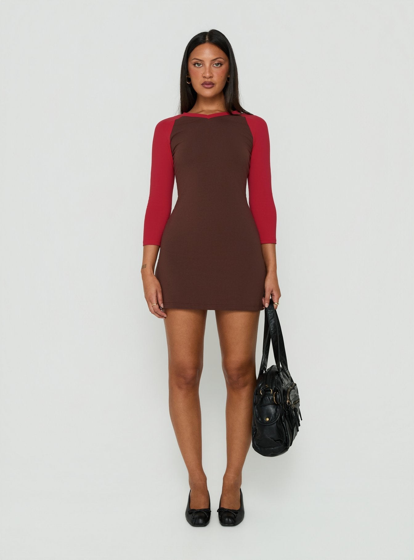 Kipp Raglan Rib V Neck Mini Dress Multi