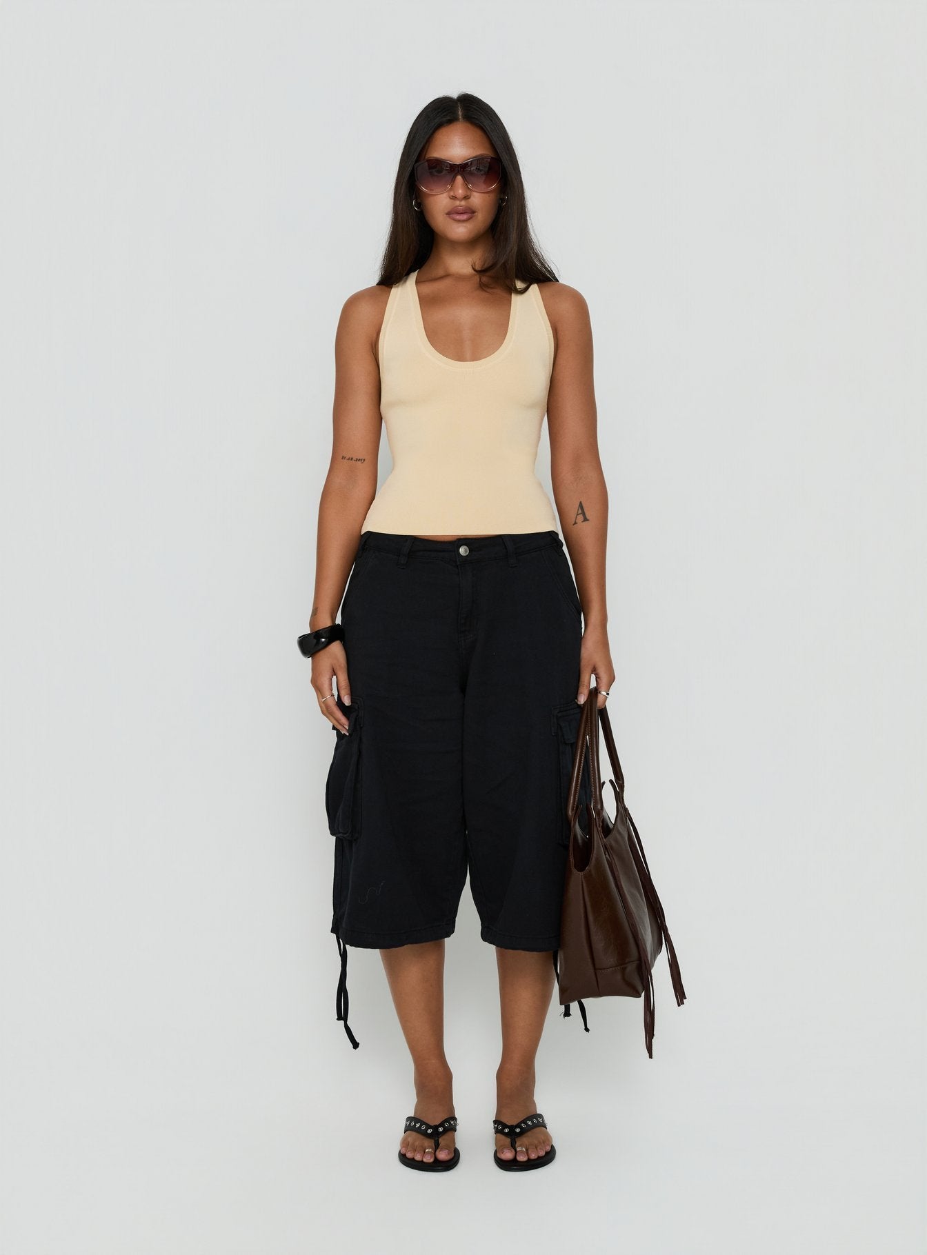 Solanah Knit Tank Top Lemon | Princess Polly