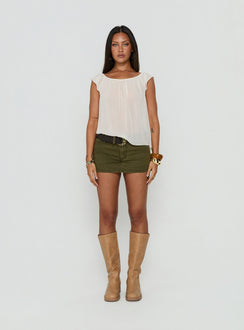 Sidra Off Shoulder Sheer Top Cream