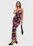 Princess Polly Square Neck  Auley Maxi Dress Multi / Red Floral