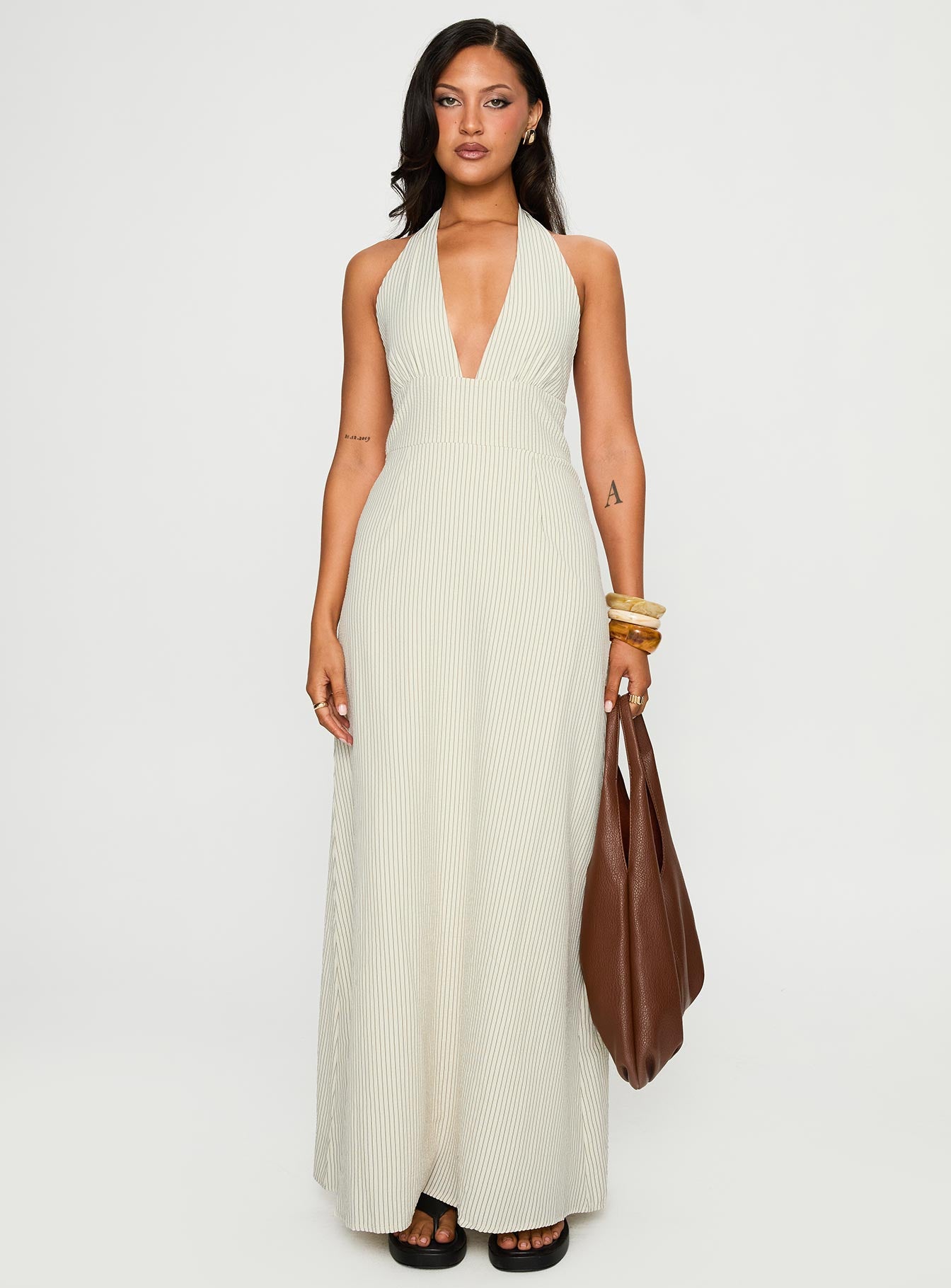 Caralyn Halter Maxi Dress Multi Stripe | Princess Polly Caralyn Halter Maxi Dress Multi Stripe | Princess Polly