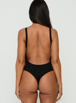 Nerinah Ribbed Bodysuit Black