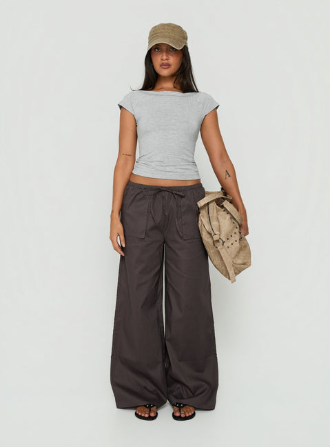 Toren Drawstring Straight Leg Pants Charcoal