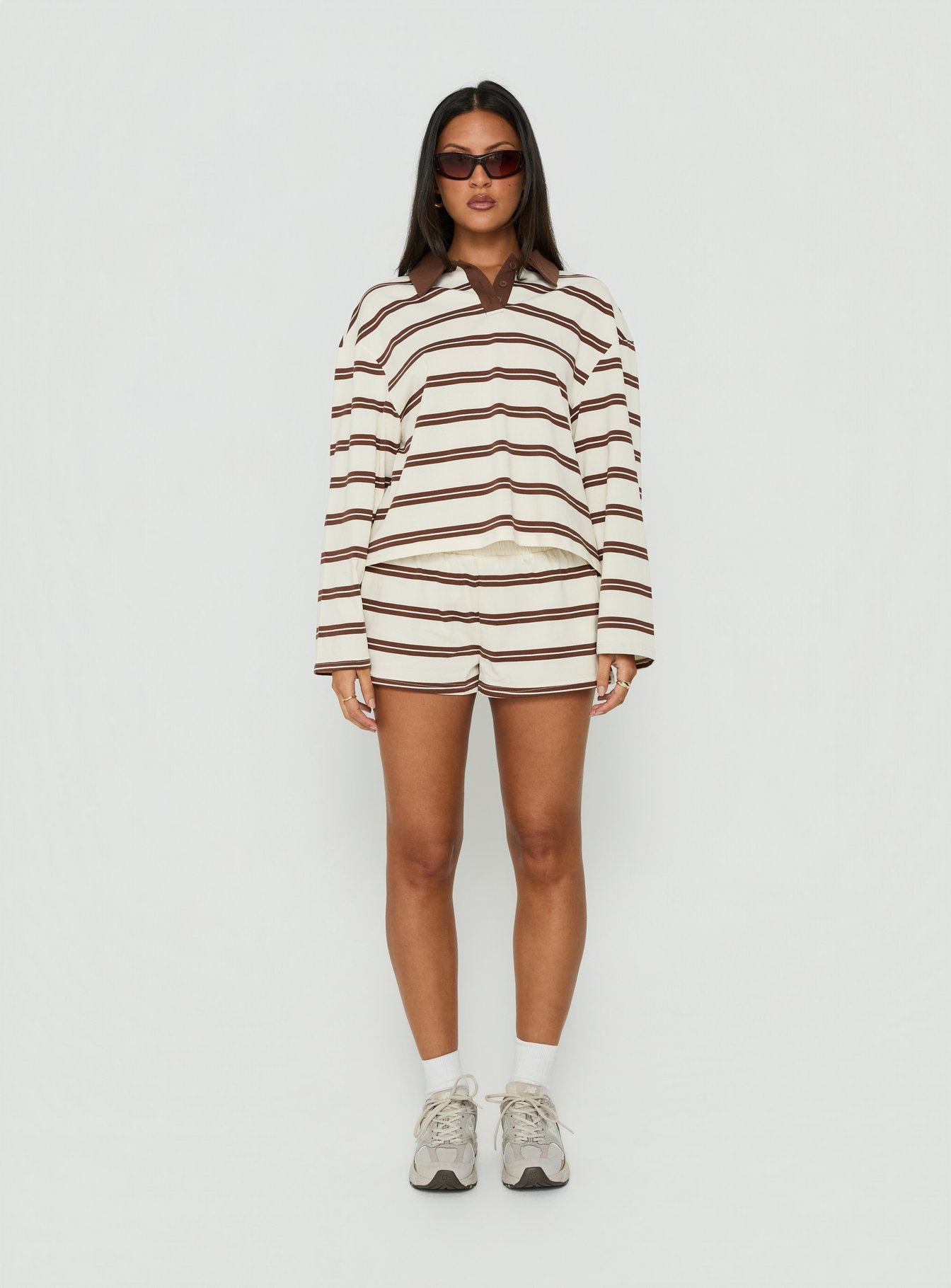 Eddi Shorts Cream / Brown Stripe
