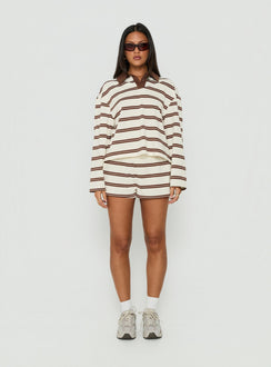 Eddi Shorts Cream / Brown Stripe