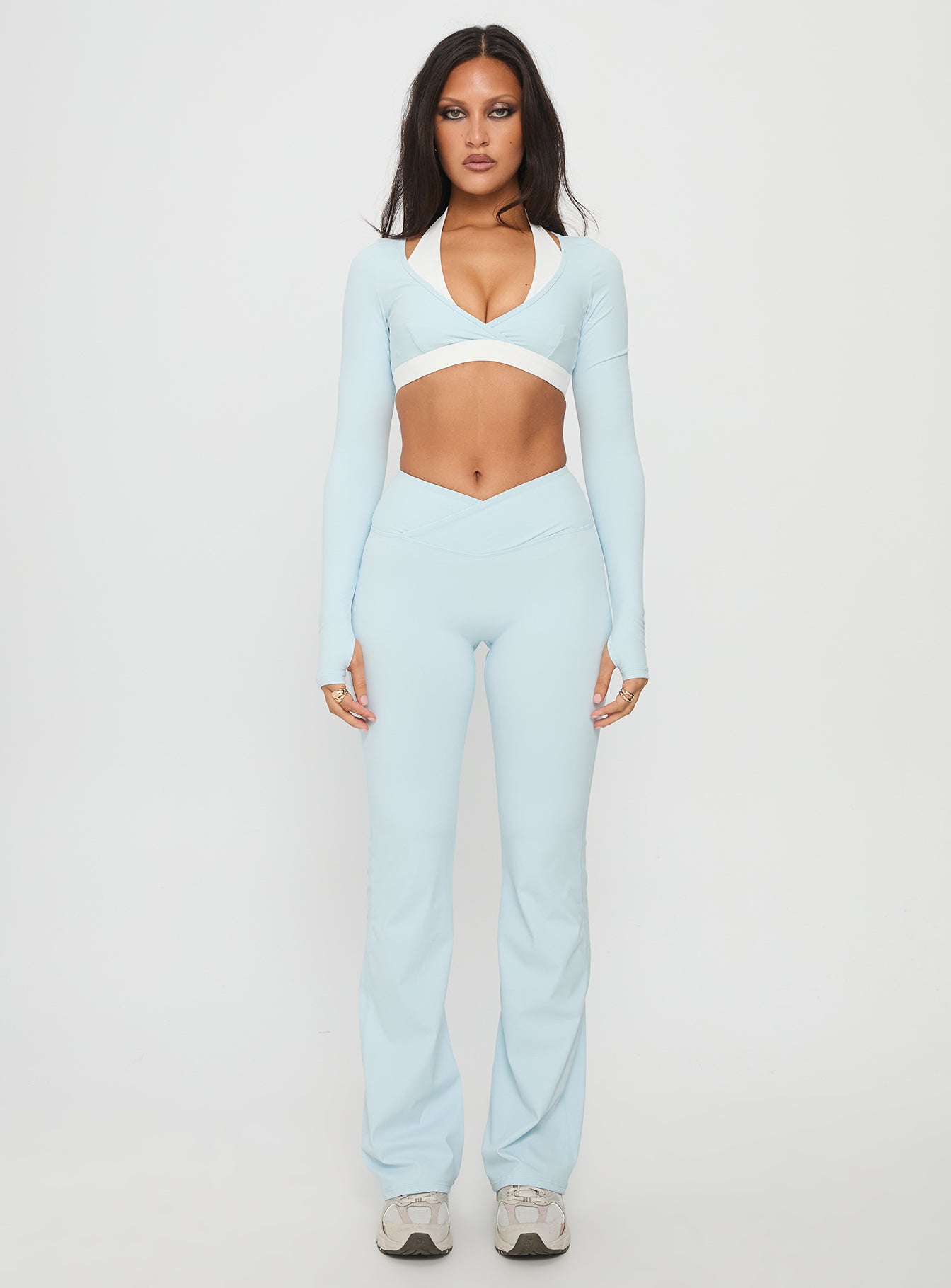 Vitality Long Sleeve Active Crop Blue