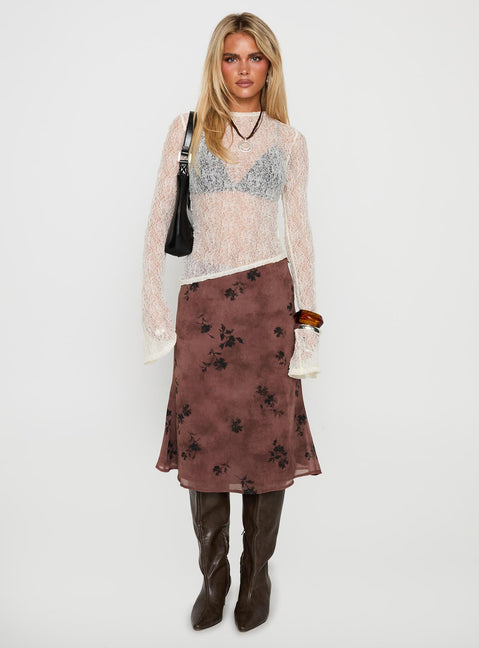   front view of model wearing Princess Polly Moses Midi Skirt Multi Midi Skirts 