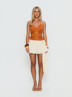 Makaria Sequin Cami Top Orange