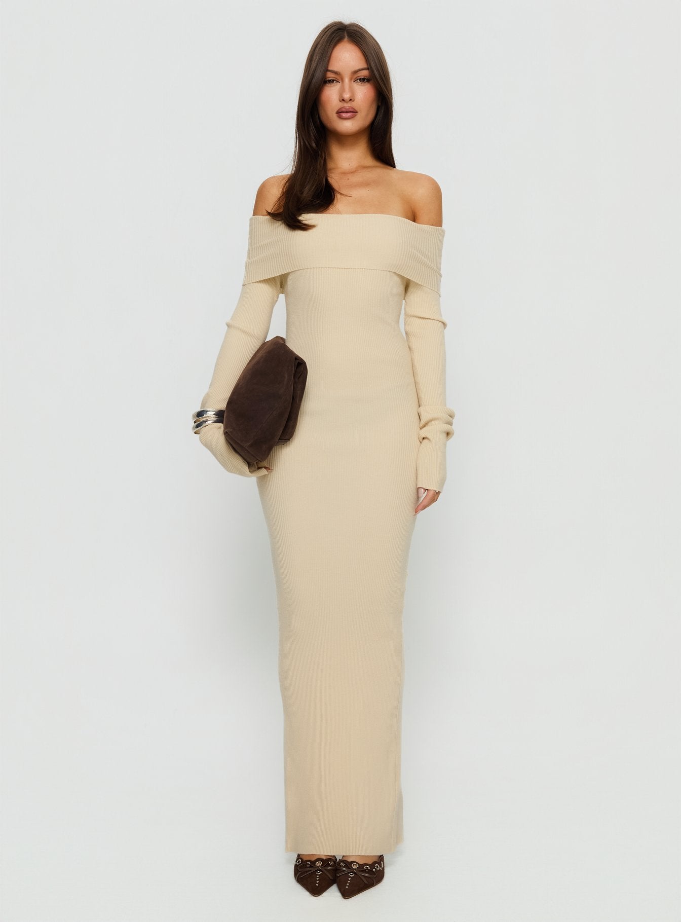 Phylis Off The Shoulder Maxi Dress | Cream | Womens | Princess Polly Phylis Off The Shoulder Maxi Dress | Cream | Womens | Princess Polly