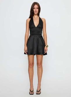 Odelina Halter Mini Dress Black