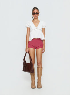 Dawes Oversized Collar Blouse Top White