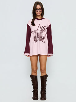 Starletta Long Sleeve Moto Top Pink