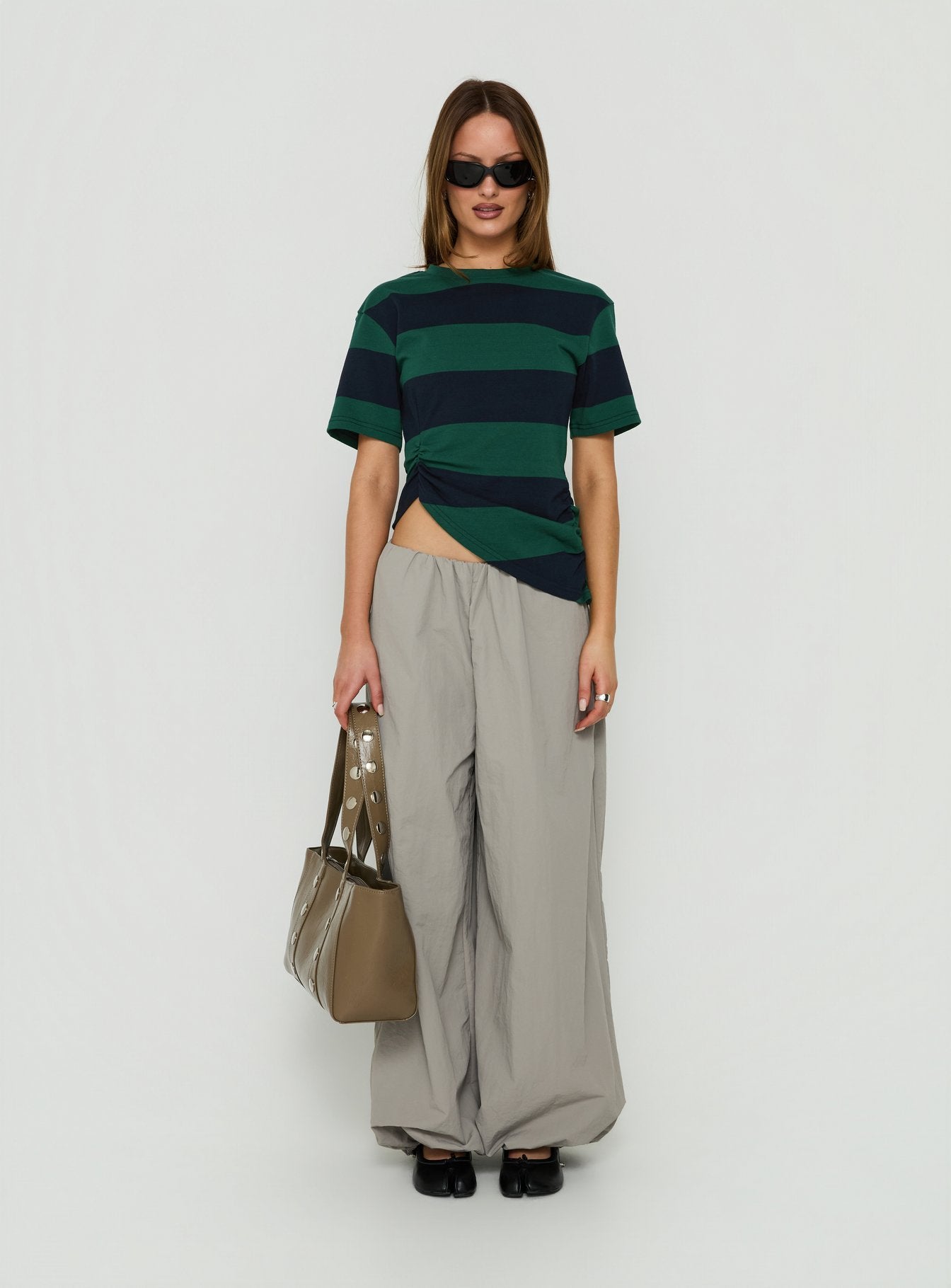 In Transit Tee Green Stripe