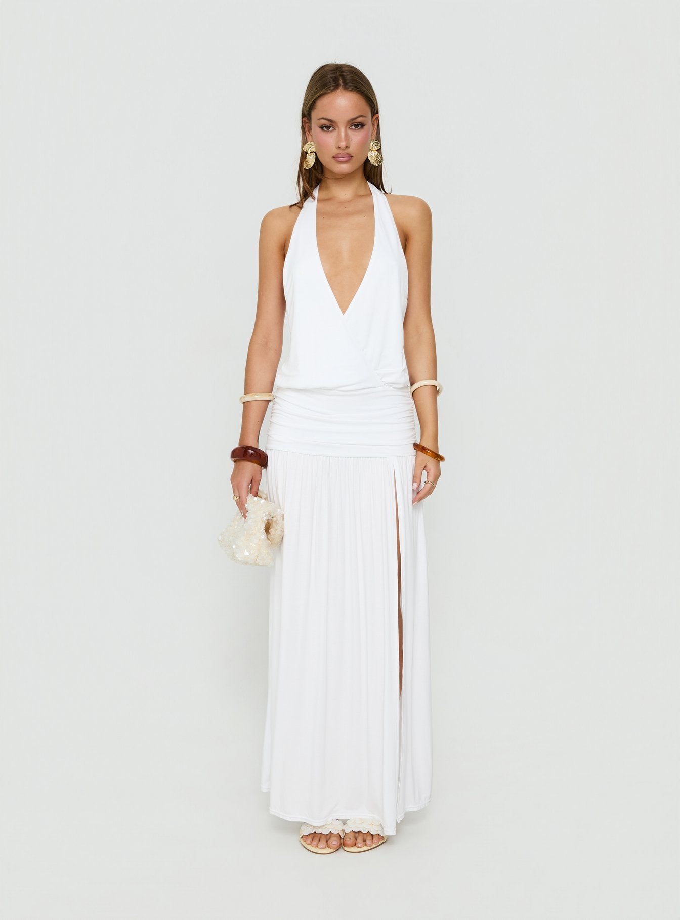 halter wrap maxi dress Halter Wrap Maxi Dress M